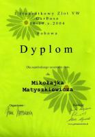 Dyplom - Najmłodszy uczestnik zlotu - Mikołaj ;)