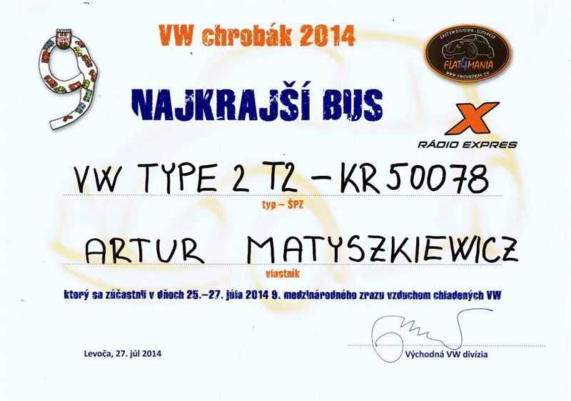Dyplom - "Najładniejszy Bus"