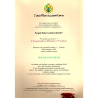 Certyfikat uczestnictwa